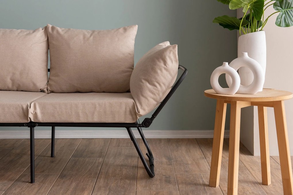 Sofá-Cama de 2 Lugares Viper – Creme – 150x78x60 cm