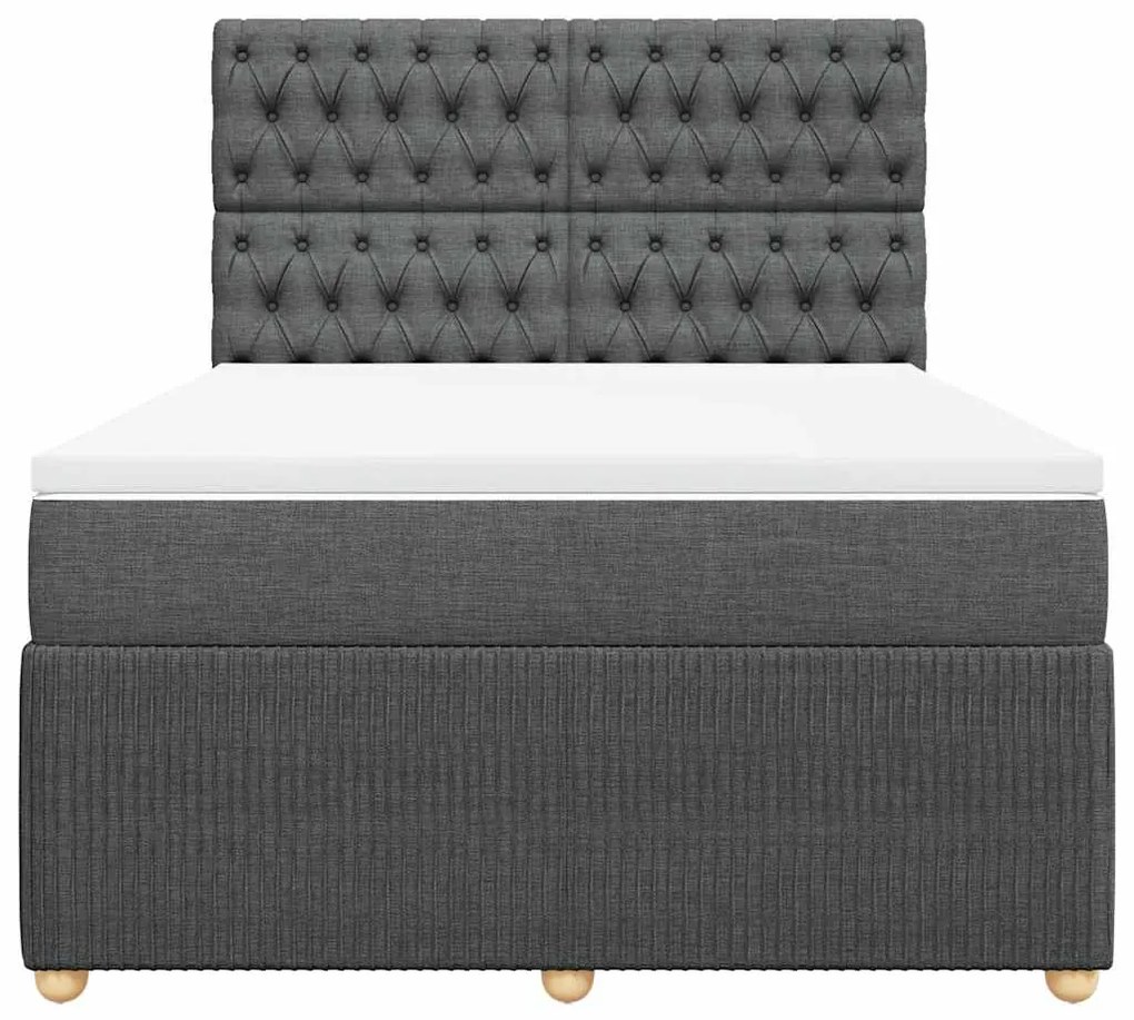 Cama com molas/colchão 160x200 cm tecido cinzento-escuro