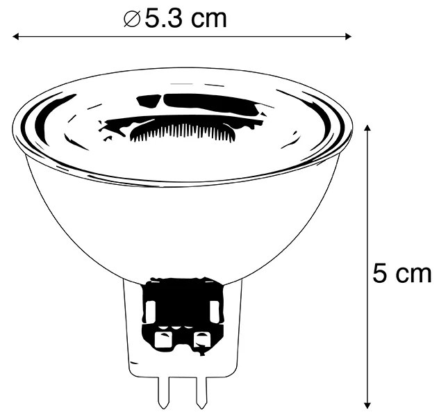 Conjunto de 5 Lâmpada LED GU5.3 MR16 5W 420 lm 2700K 12V