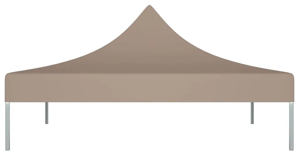 Teto para tenda de festas 3x3 m 270 g/m² cinzento-acastanhado