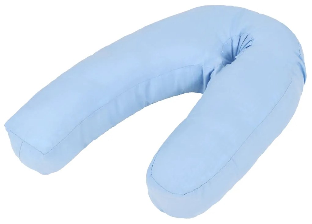 vidaXL Almofada de gravidez em forma de J 54x(36-43) cm azul