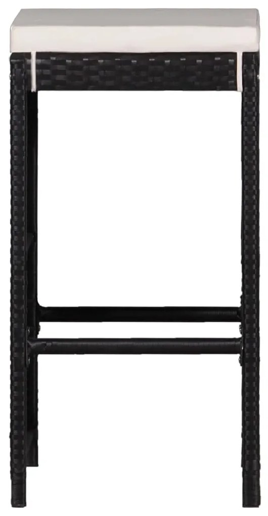 Conjunto de jantar para exterior 9 pcs vime PE preto
