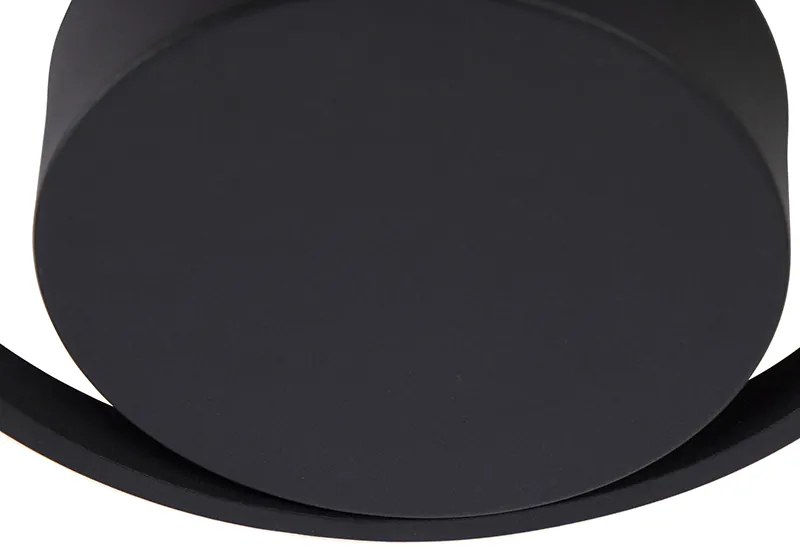 Candeeiro de teto design preto com LED regulável em 3 níveis - Krula Design