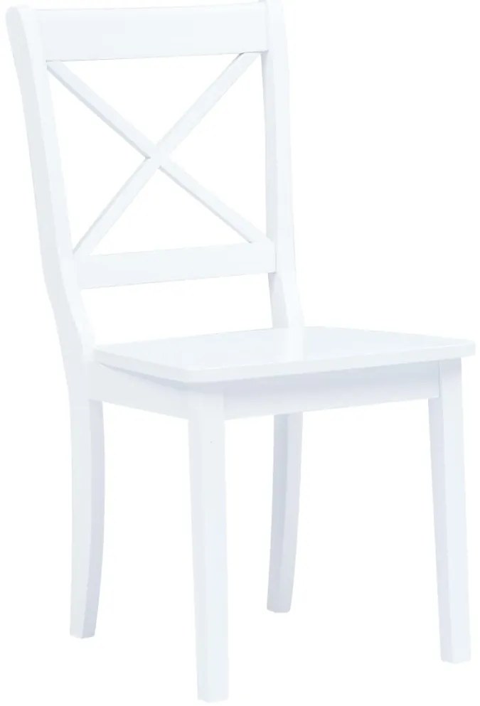 Cadeiras de jantar 2 pcs madeira de seringueira maciça branco