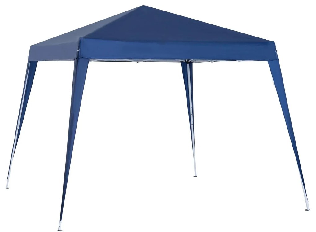 Outsunny Tenda Dobrável Tenda com Desenho Pop Up para Jardim Campismo Festas Eventos Aço e Oxford 297x297x250 cm Azul