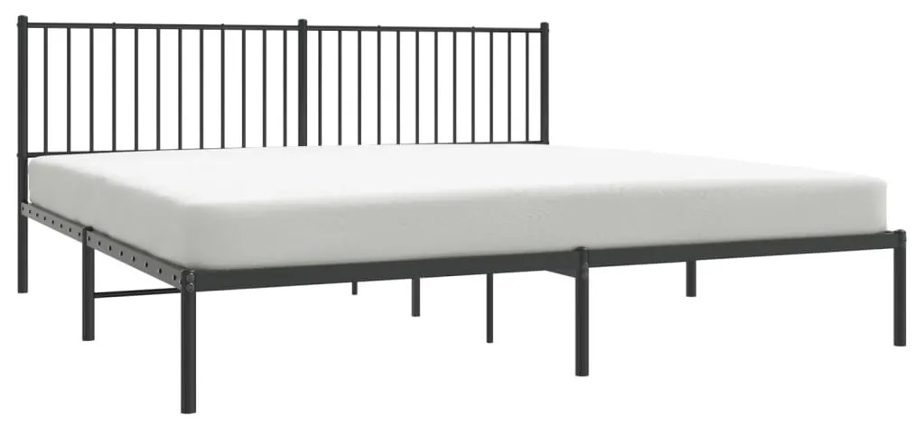 Estrutura de cama com cabeceira 200x200 cm metal preto