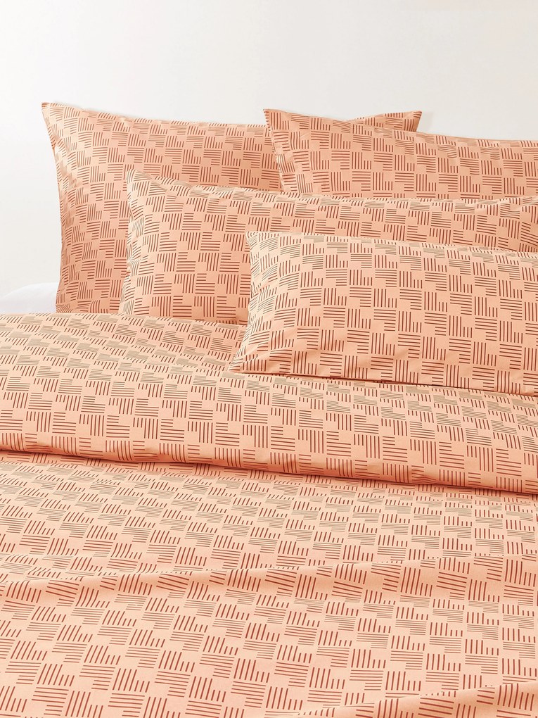 Capa de edredão em percal de algodão com padrão geométrico Inki