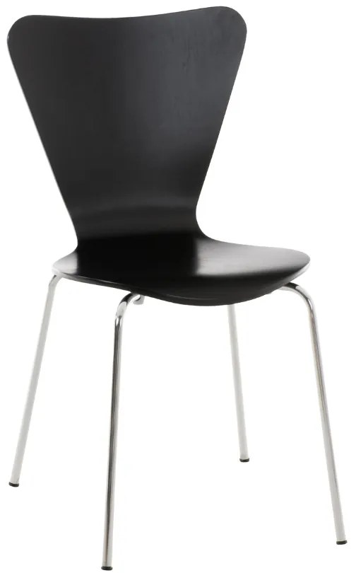 Cadeira para cozinha e sala de jantar empilhável Calisto 45 x 85 x 49 cm Preto