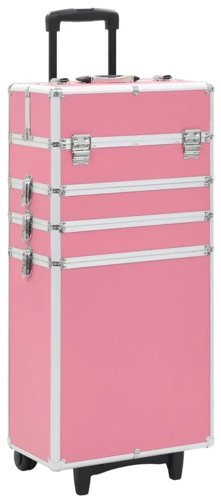 Trólei de maquilhagem alumínio cor-de-rosa