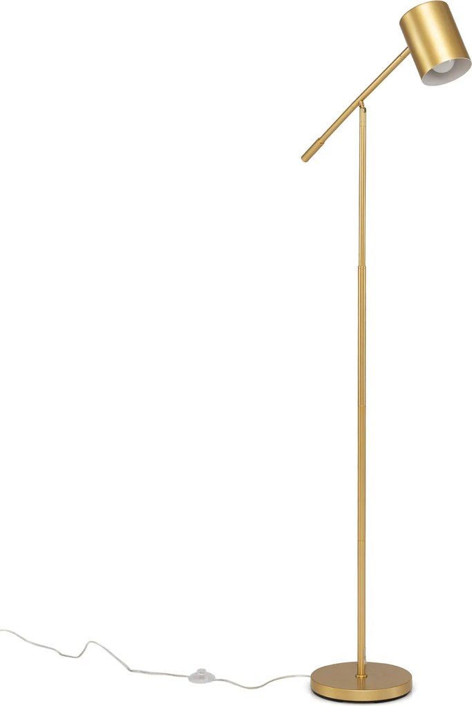 Candeeiro de Pé, Altura 175 cm e Ângulo Ajustáveis, Dourado