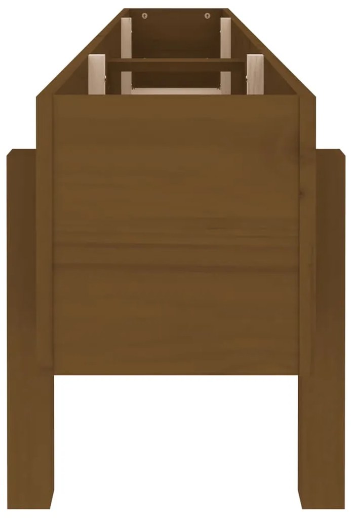 Canteiro elevado jardim 160x30x38 cm pinho maciço castanho-mel