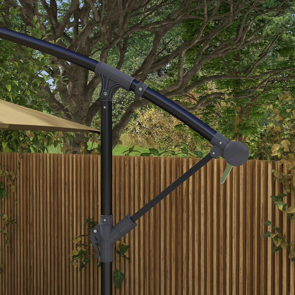 Chapéu de Sol Excêntrico 294x193 cm Chapéu de Sol de Jardim com Base C