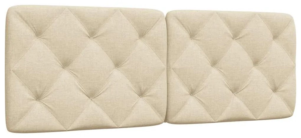 vidaXL Almofadão de cabeceira 120 cm tecido creme