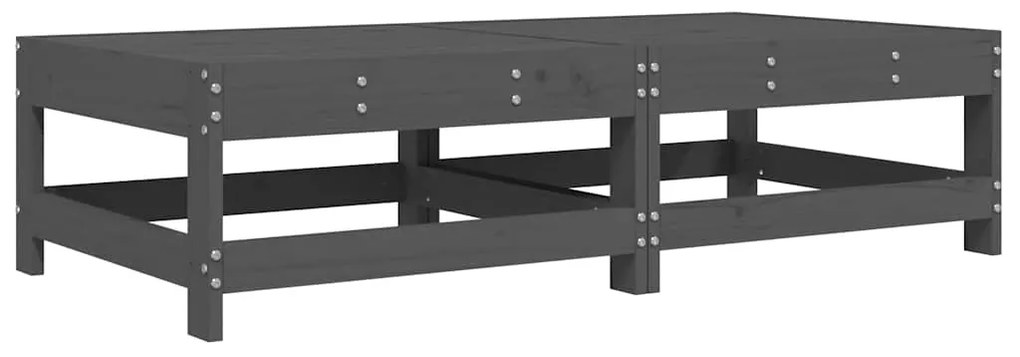 Apoios de pés p/ jardim c/ almofadões 2 pcs pinho maciço cinza