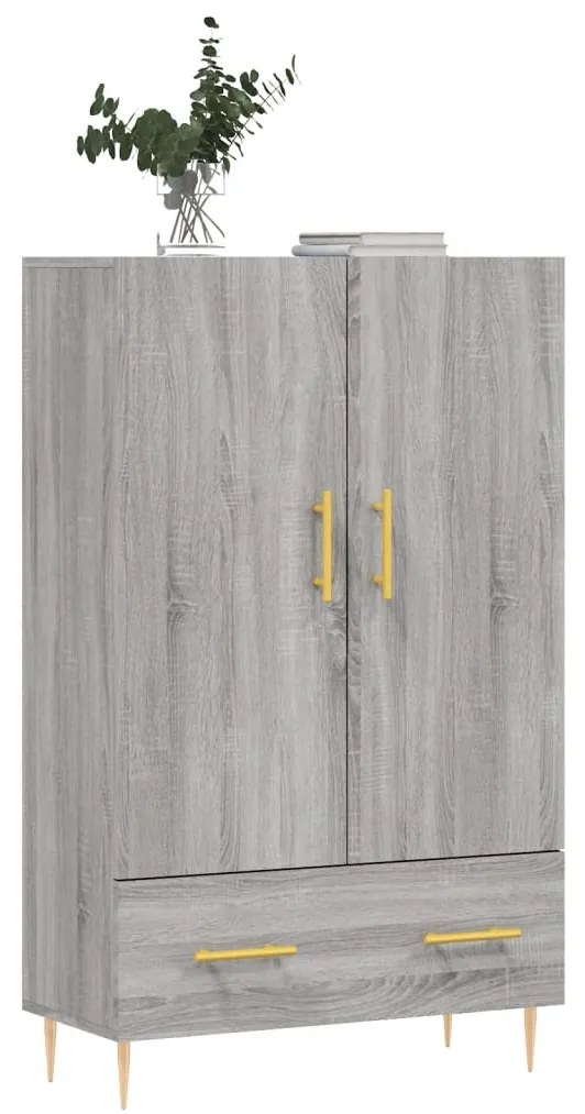 Armário alto derivados de madeira 69,5x31x115cm cinza sonoma