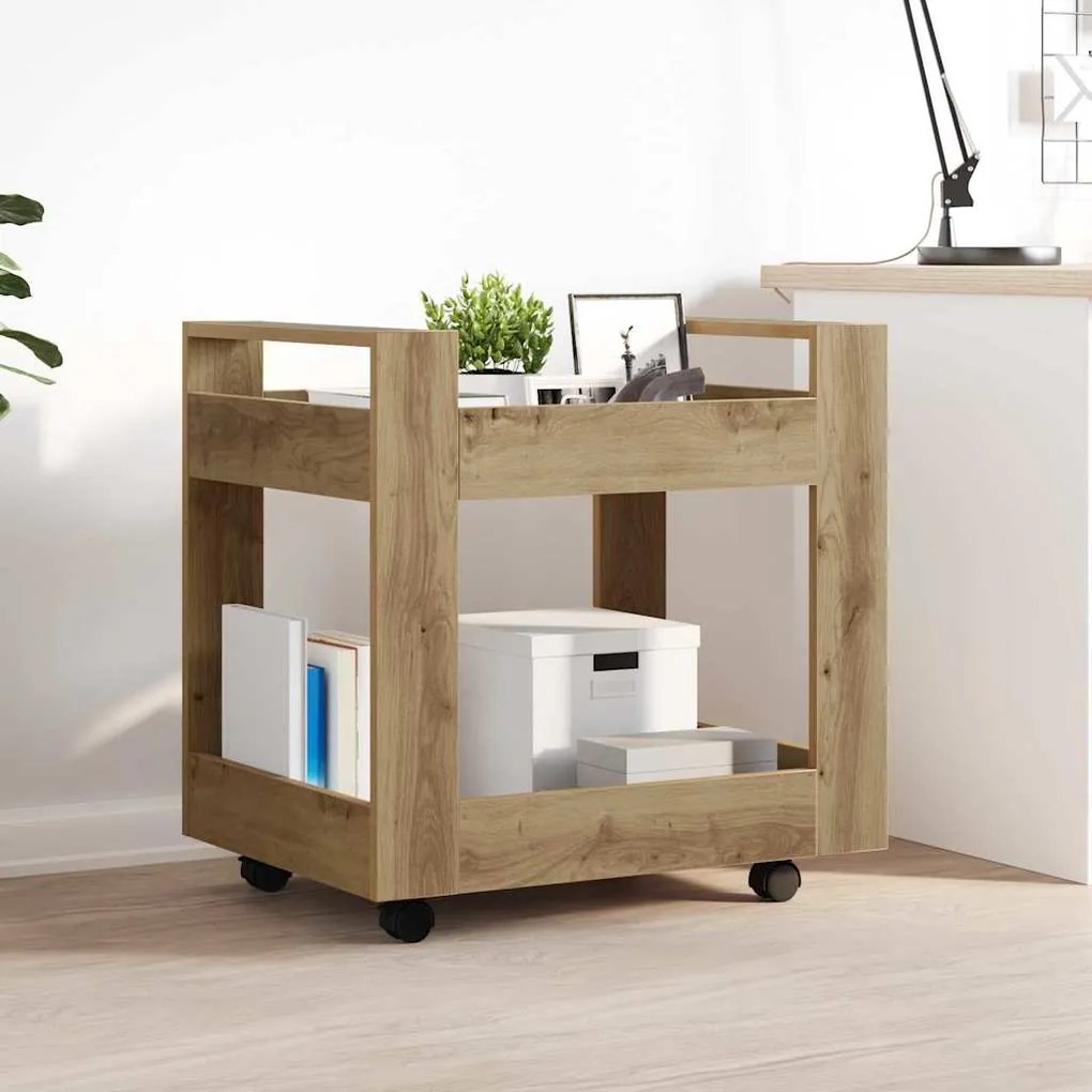 vidaXL Carrinho de Mesa Carvalho Artesanal 60 x 45 x 60 cm