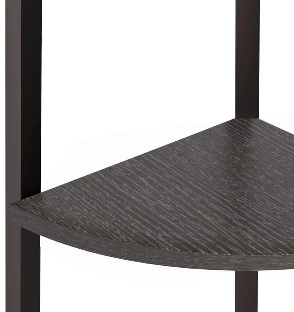 Estante de canto com 4 prateleiras 45,5x31,5x150 cm preto