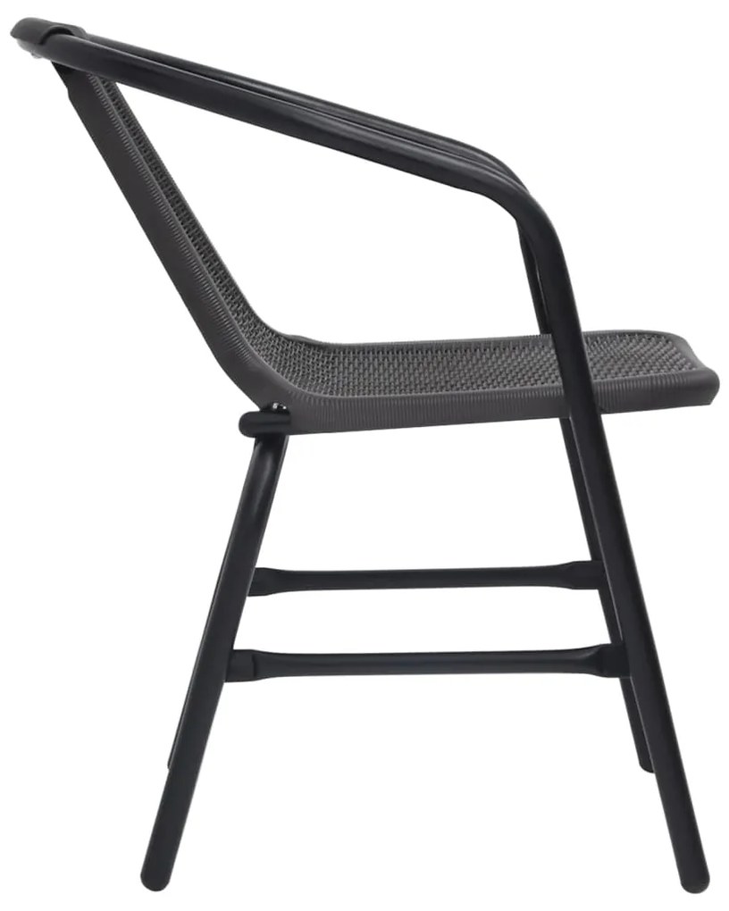 Cadeiras de jardim 2 pcs vime plástico e aço 110 kg