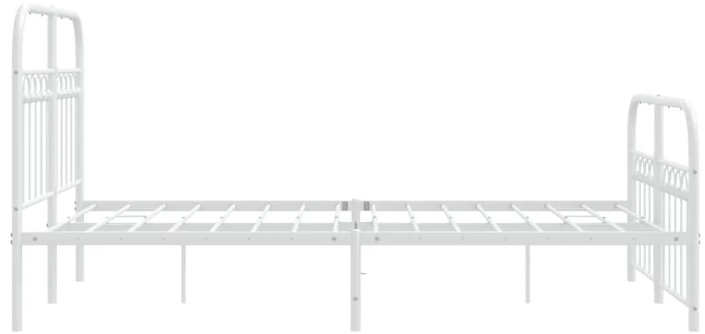 Estrutura de cama com cabeceira e pés 120x190 cm metal branco
