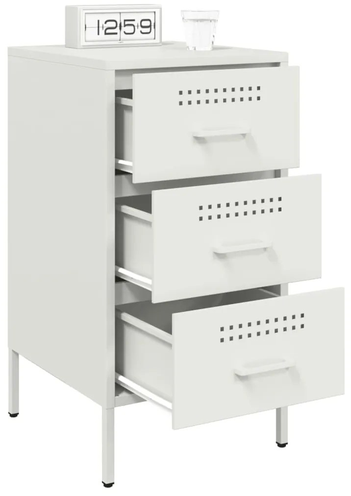 Mesa de cabeceira 36x39x68 cm aço branco