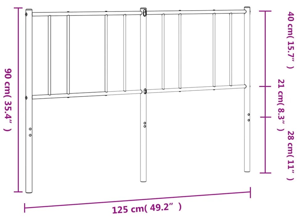 Cabeceira de cama 120 cm metal preto