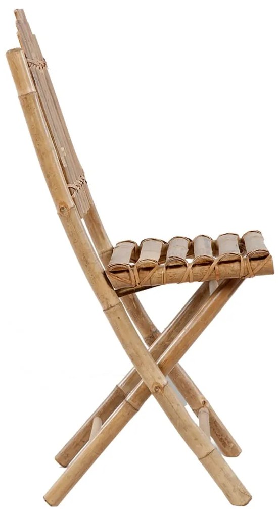 5 pcs conj. de jantar dobrável c/ almofadões p/ exterior bambu