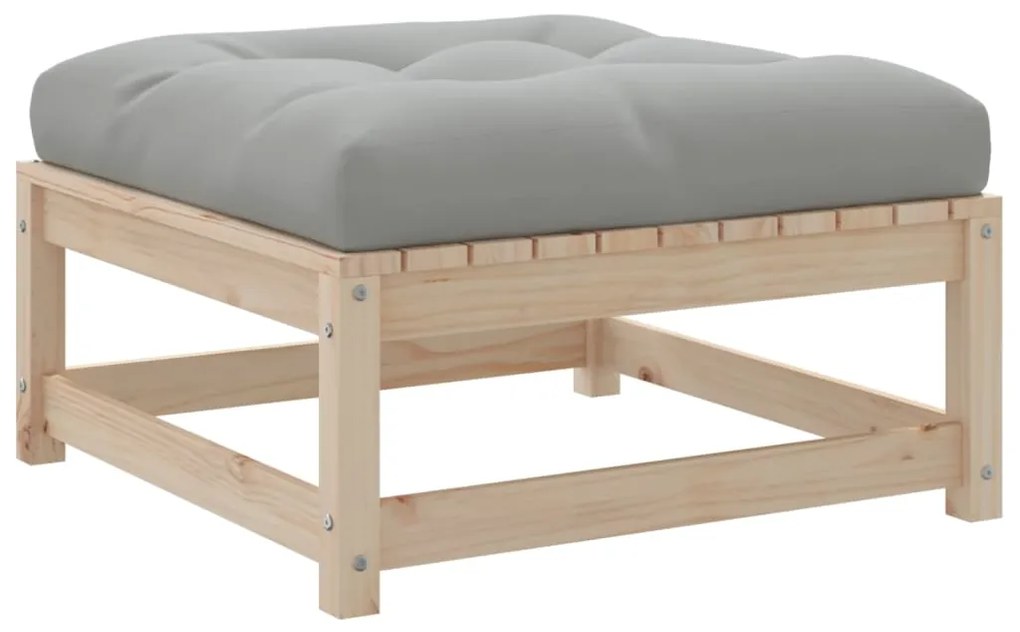 8 pcs conjunto sofás de jardim com almofadões pinho maciço