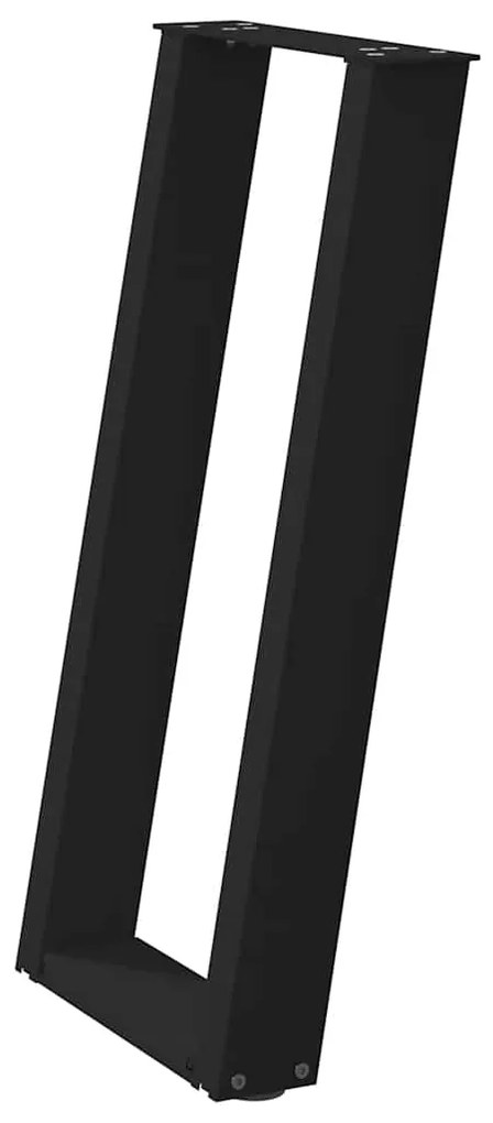 Pés de mesa de console em forma de U, 2 peças, preto, 38x(72-73) cm, a