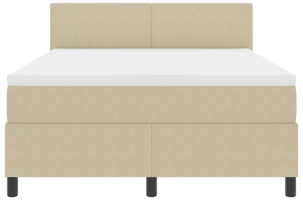Cama Box Spring com Colchão Verde Claro Cinza 140x200 cm Tecido de Vel