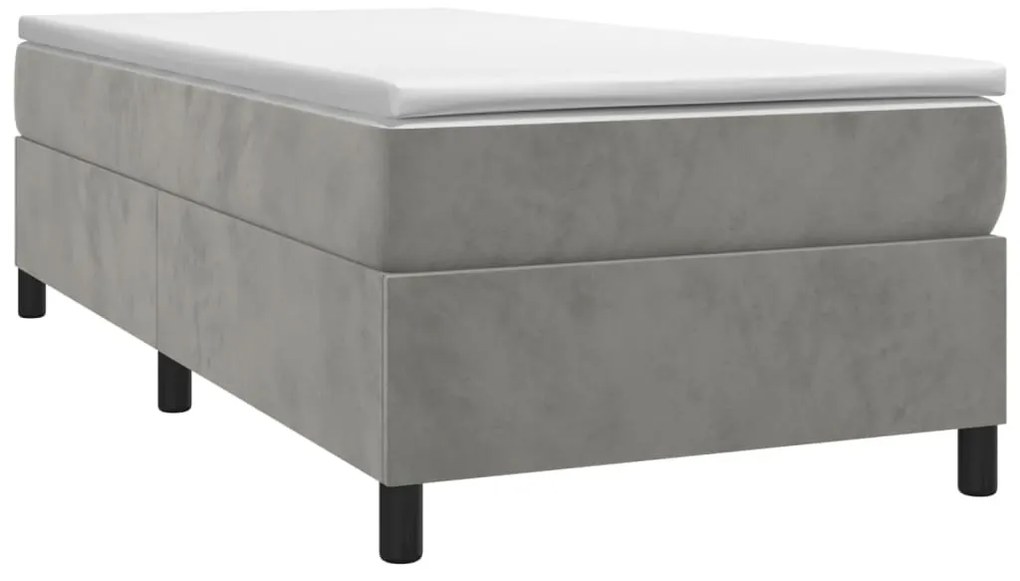 Estrutura de cama sem colchão 90x200 cm veludo cinzento-claro