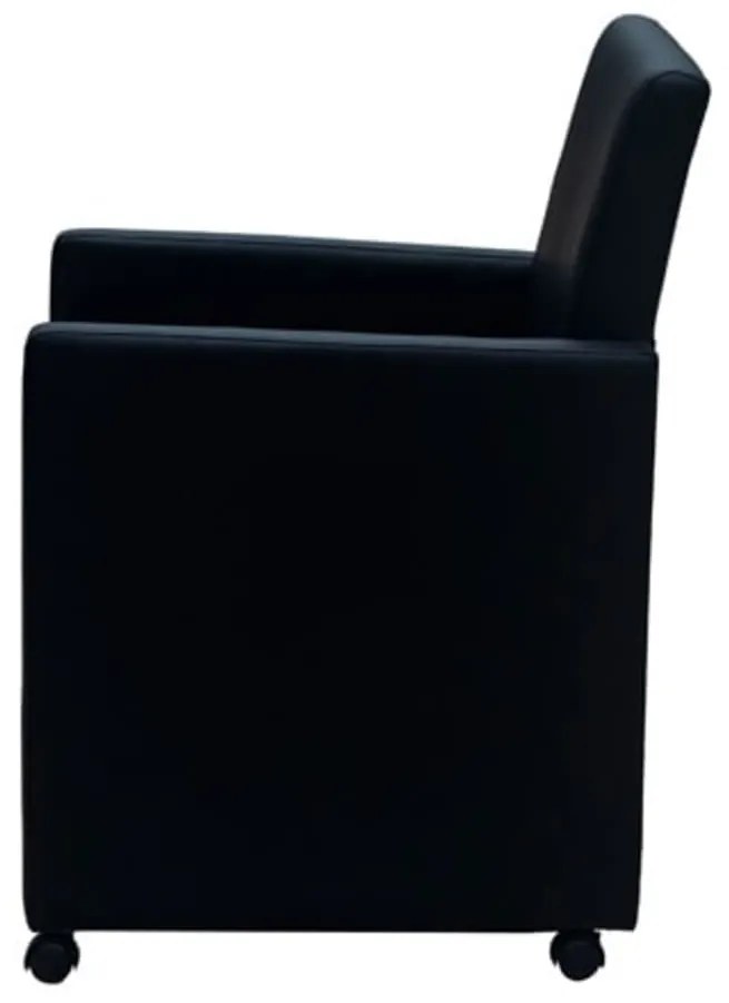 Cadeiras de jantar 2 pcs couro artificial preto