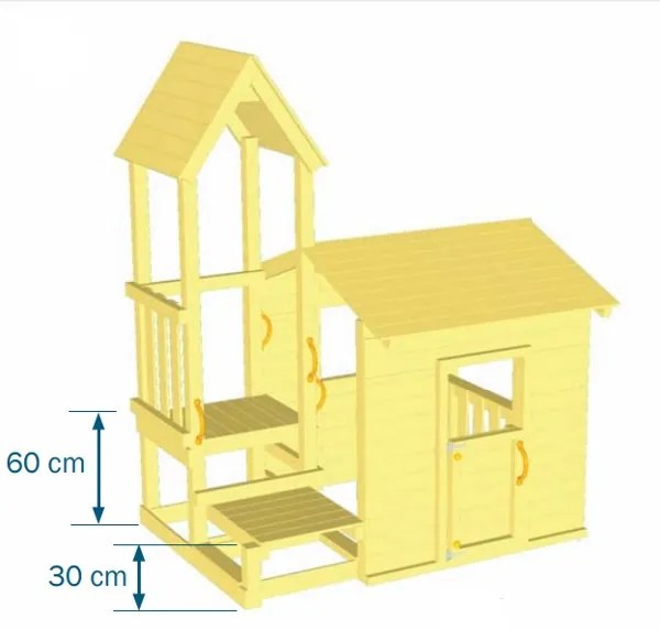 Parque Exterior infantil madeira e escorrega Torre MINI LOOK-OUT "S"