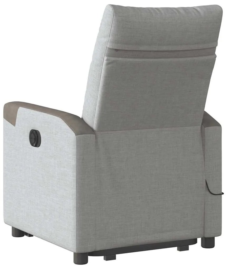Poltrona elevatória de massagens tecido cinzento-nublado