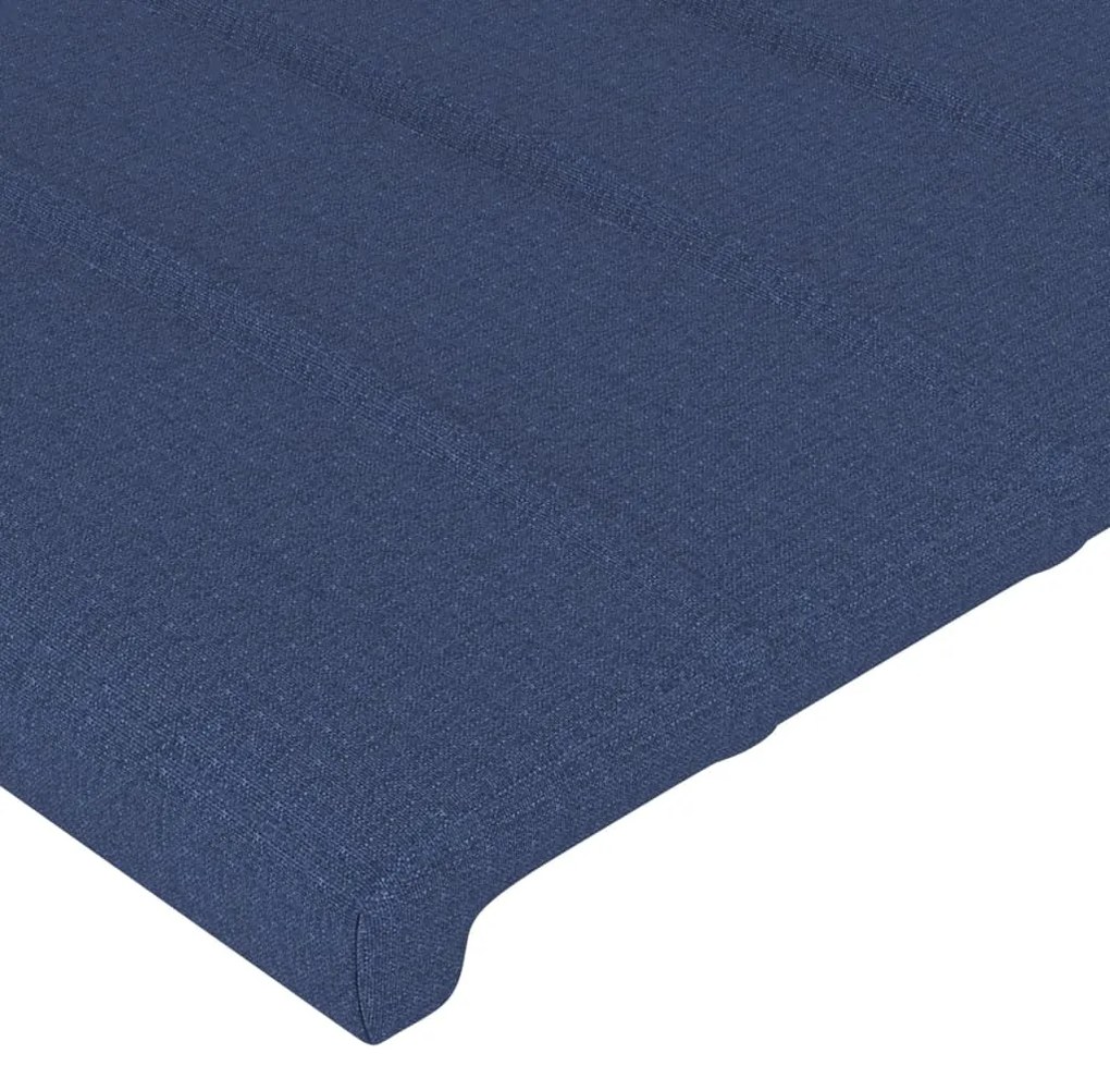 Cabeceira de cama c/ luzes LED tecido 160x5x78/88 cm azul