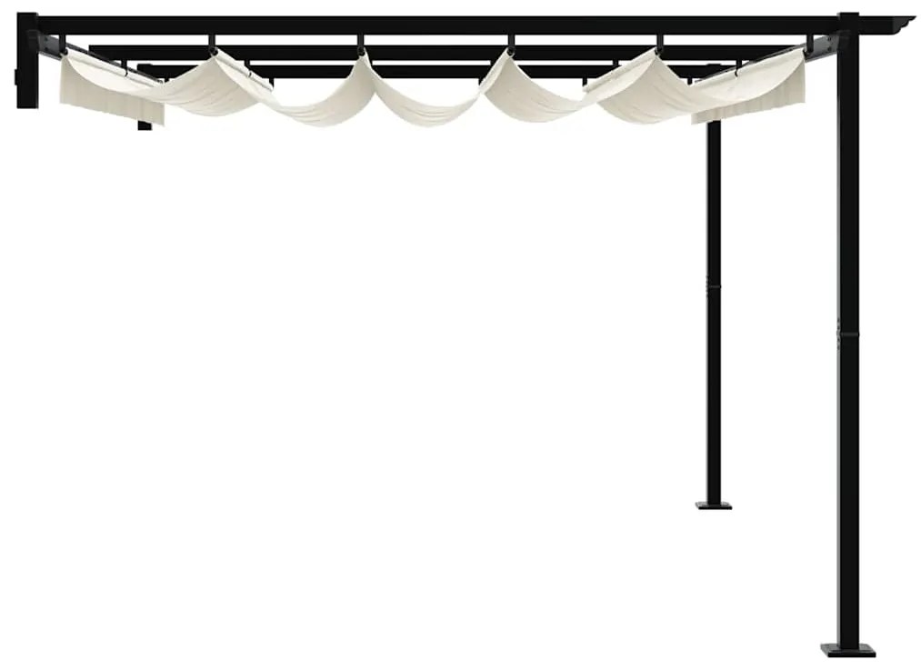 Gazebo Montado na Parede Creme 3 x 4 m Aço