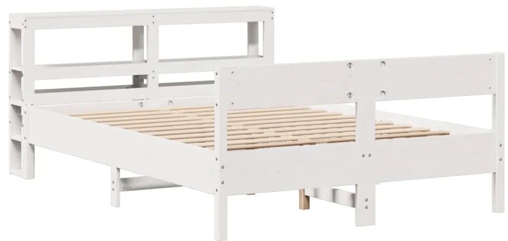 Cama sem colchão 160x200 cm madeira de pinho maciça branco
