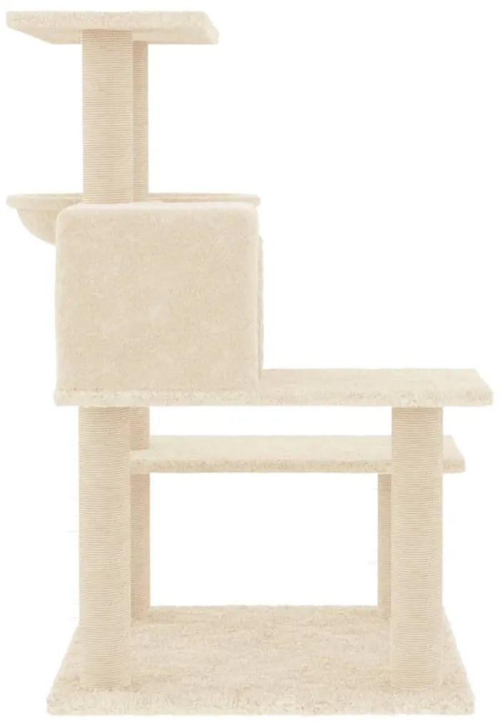 Árvore para gatos c/ postes arranhadores sisal 82,5 cm creme