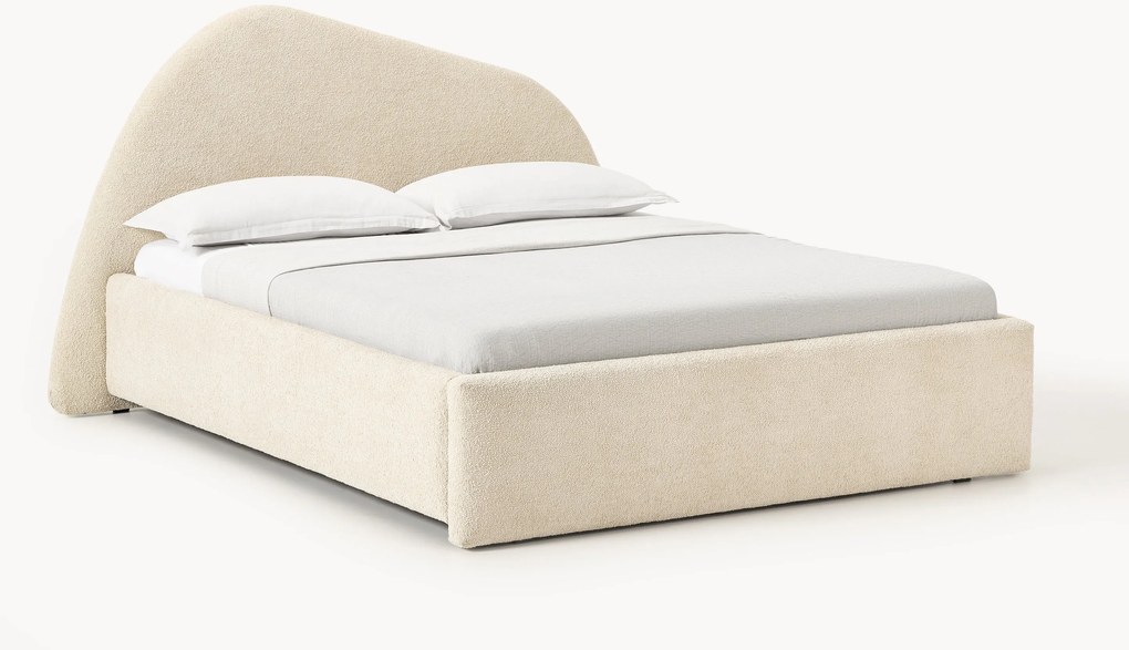 Cama estofada em bouclé Gary