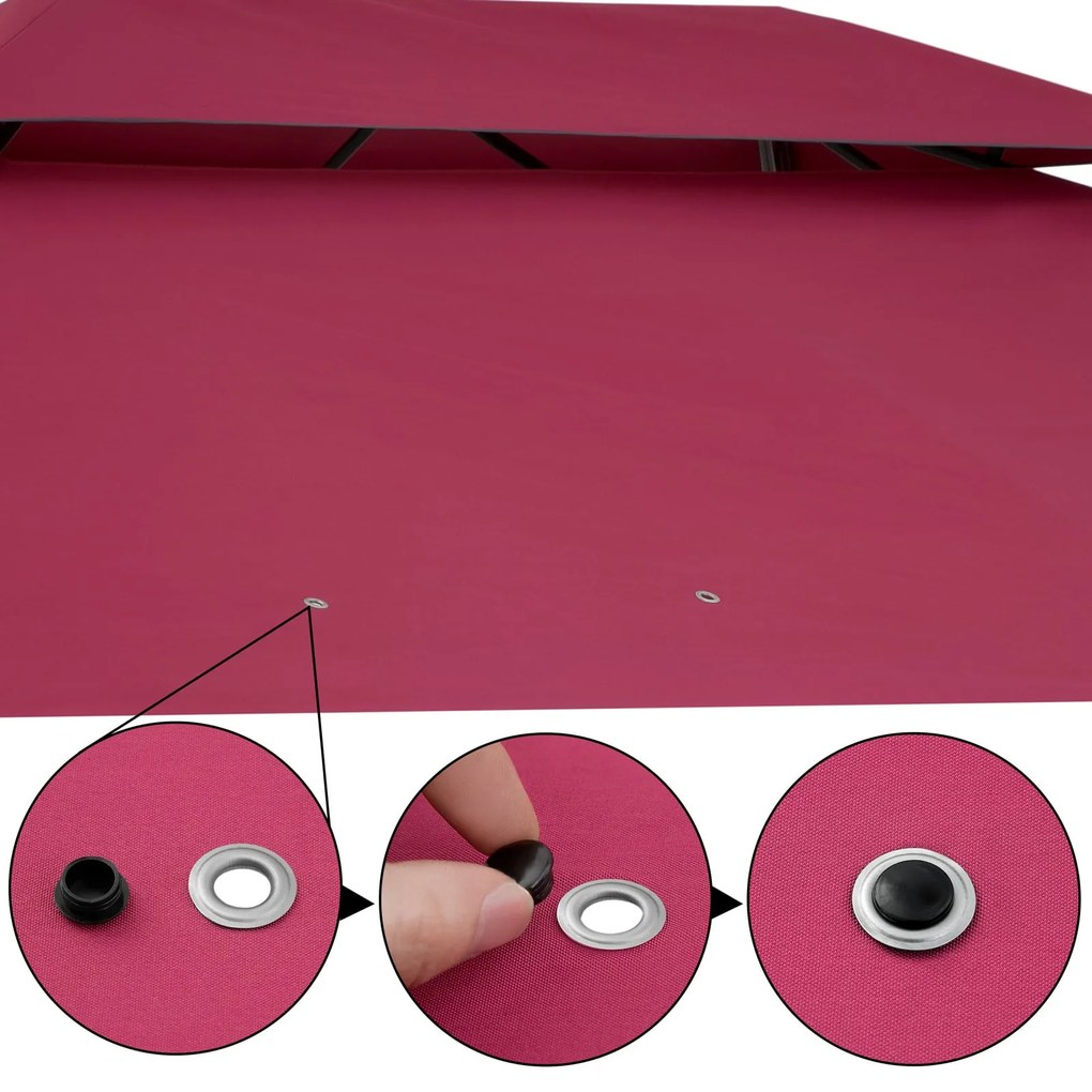 Pergula jardim Topas 3x4m Proteção UV 50+ Vermelha