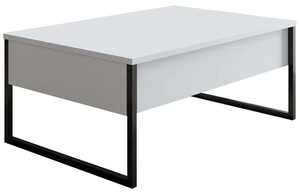 Mesa de Centro "Madrid" – Branco e Preto - 90x60x40 cm – Design Modern