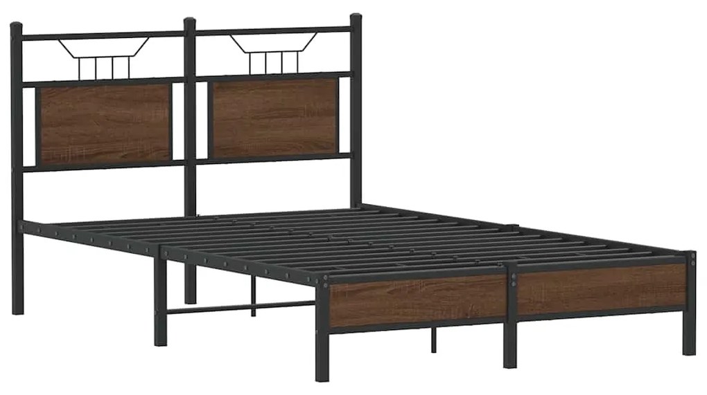 Estrutura cama s/ colchão derivados madeira carvalho castanho