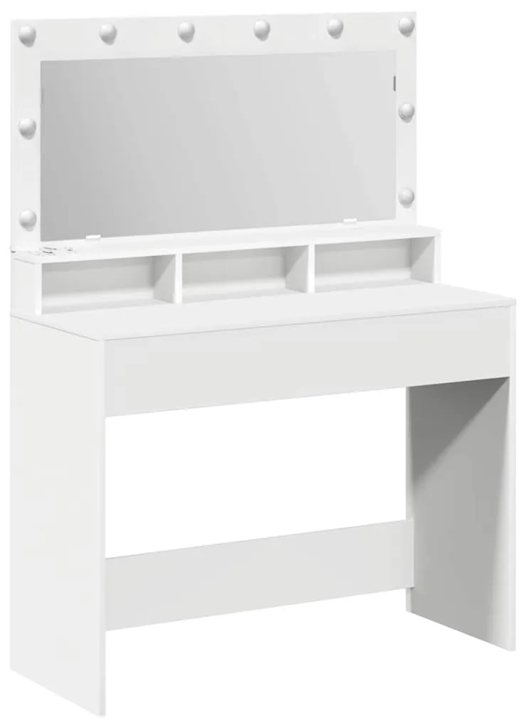 mesa de maquiagem branca vidaXL com luzes LED - 100x41x135 cm