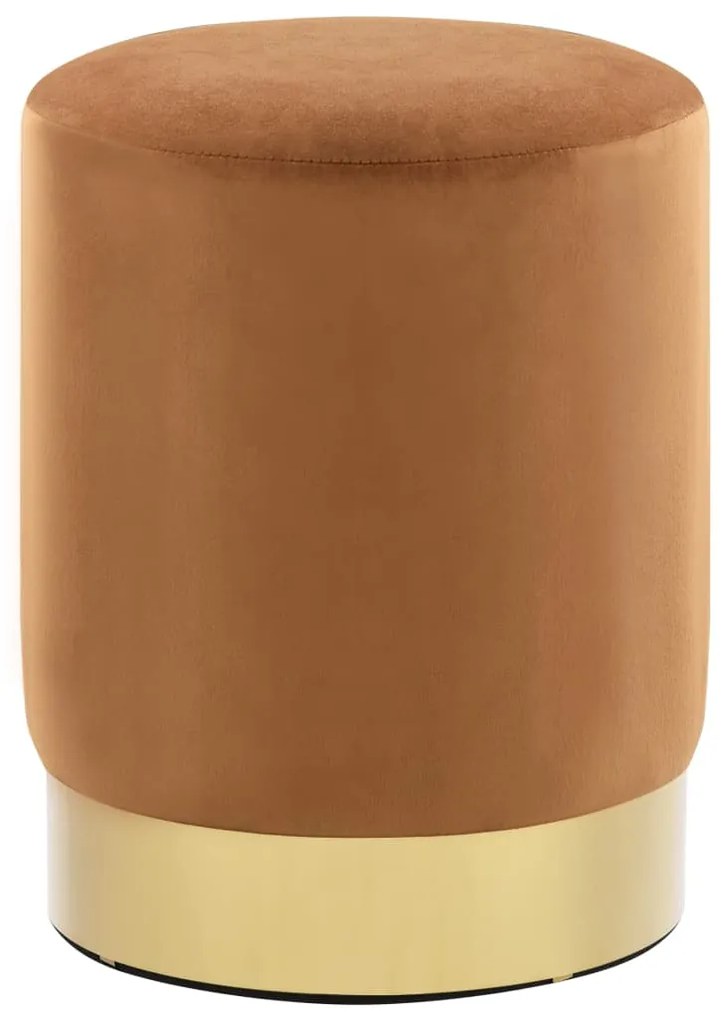 vidaXL Banco 28 x 36 cm veludo castanho e dourado