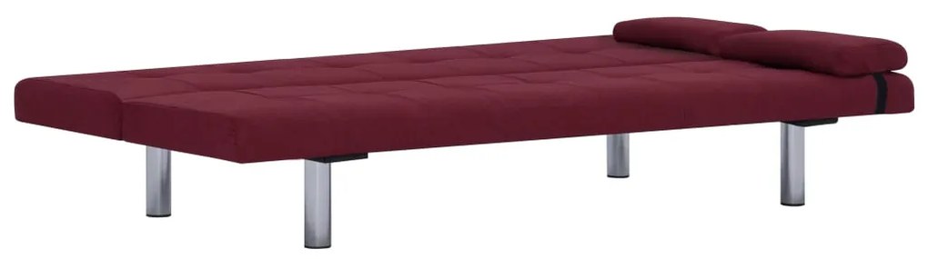 Sofá Cama Vivian - Cor Vermelho Escuro - Em Tecido, Estrutura em Madei