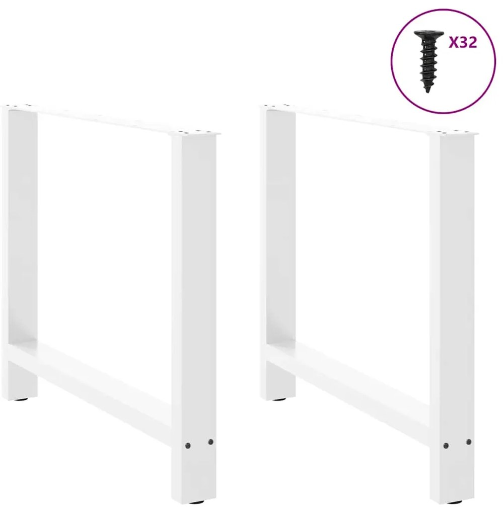 Pés para mesa de jantar , 2 peças, 100x (72-73) cm, branco, aço