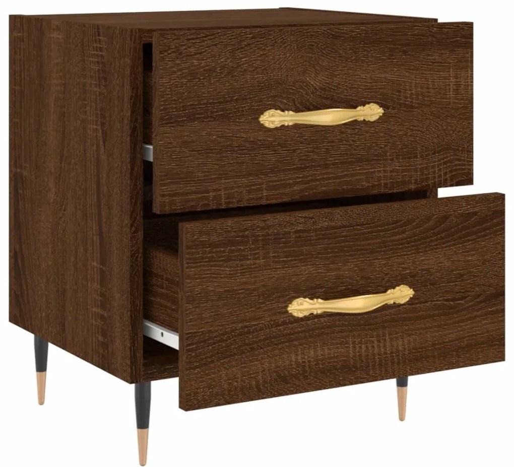 Mesa de cabeceira 2 pcs derivados de madeira carvalho castanho