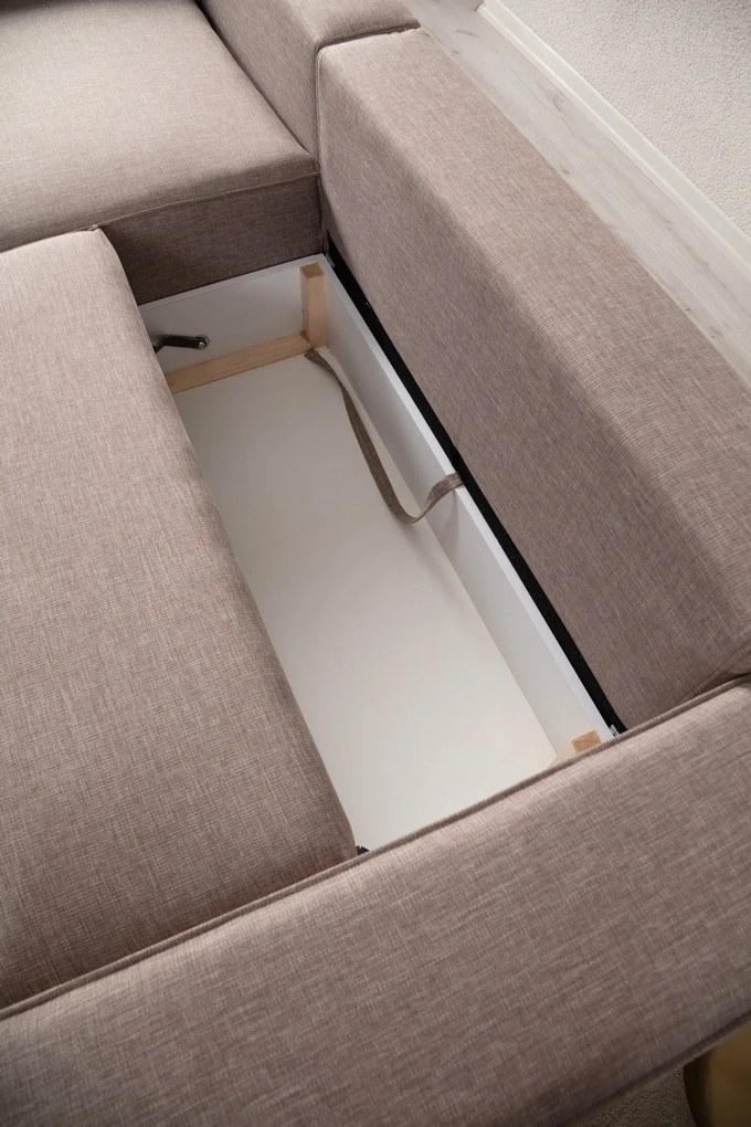 Sofá-Cama de Canto Pırlo – Castanho – 260x78x170 cm