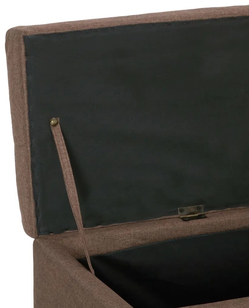 Banco c/ compartimento de arrumação 116 cm poliéster castanho