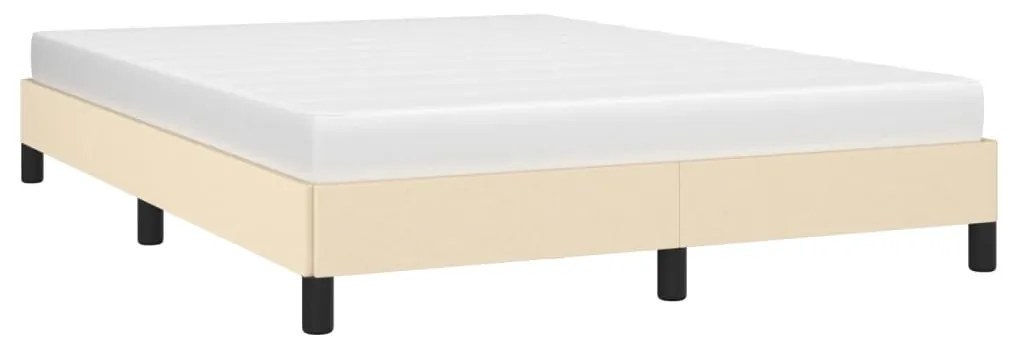 Estrutura de cama sem colchão 140x190 cm tecido cor creme