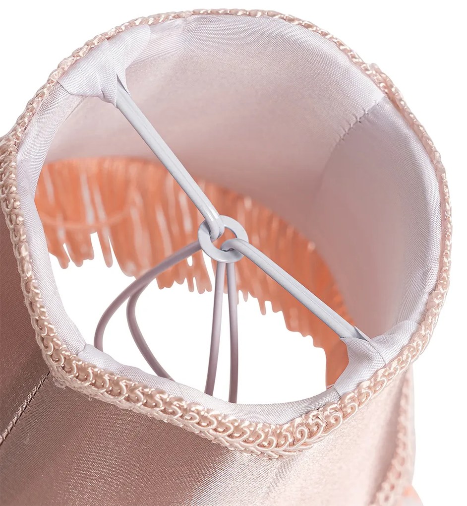 Abajur de tecido com pinça rosa 12 cm - Granny